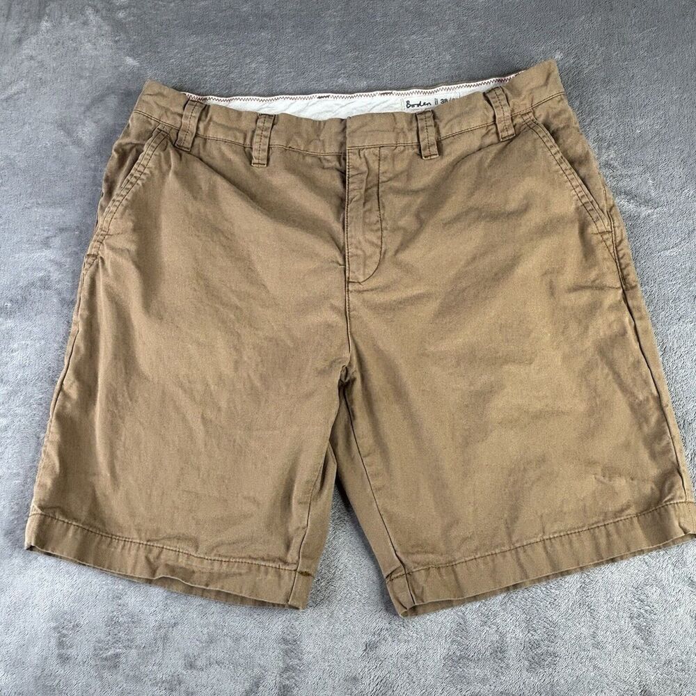 Boden Shorts Mens 36 x 9 Tan Cotton Casual‎ Flat Front Chino Khaki tag 38